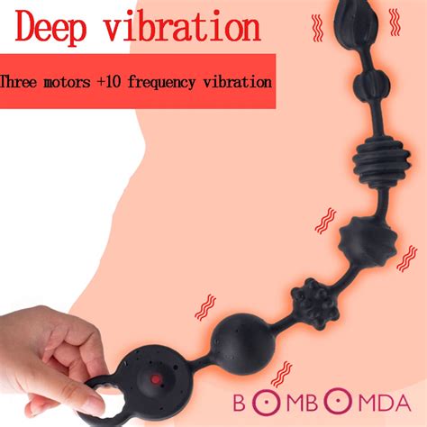 3 Motors Powerful Dildo Vibrators Anal Beads Silicone Prostate Massager Super Long Butt Plug