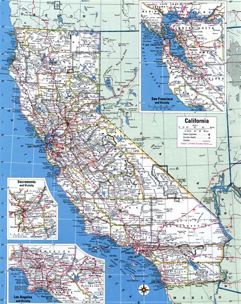 Map Of California Showing County With Cities And Road Highways