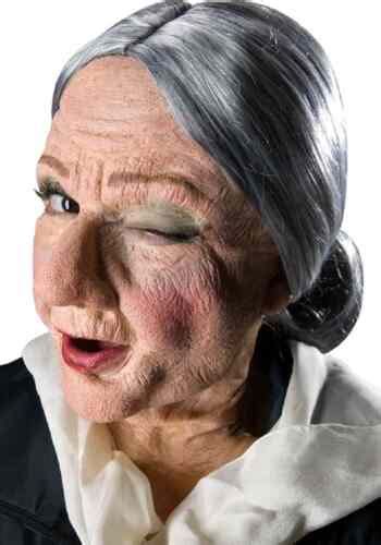 Granny Old Woman Face Mask Fancy Dress Halloween Costume Makeup Latex