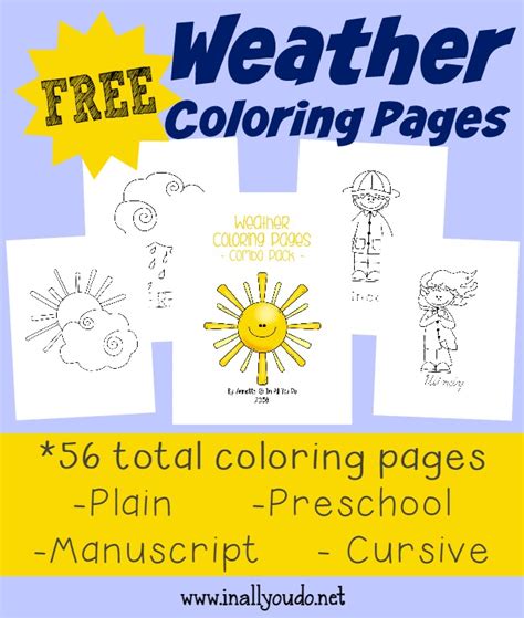 {free} Weather Coloring Pages with Handwriting Practice - In All You Do