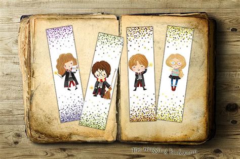 Gib in google harry potter ein such dir ein schönes bild raus bearbeite es ggf. Printable Harry Potter Bookmark Set Hermione Granger Ron ...
