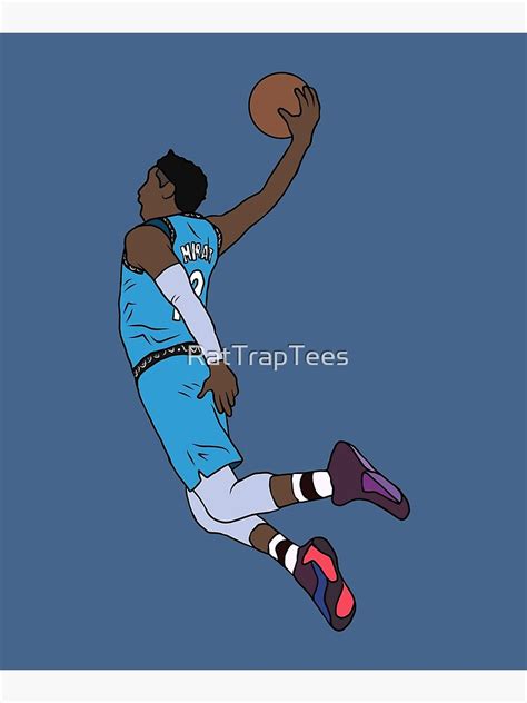 Ja Morant Dunk Mounted Print For Sale By Rattraptees Redbubble