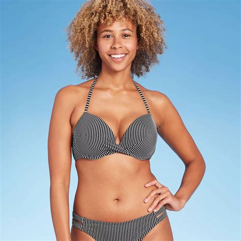 Womens Lightly Lined Twist Front Bikini Top Shade And Shore Size 36dd Ebay