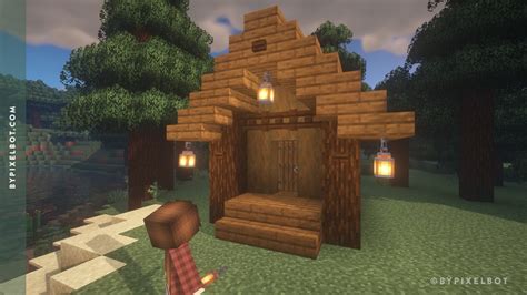 Minecraft How To Build A Wooden Starter House Easy Simple And