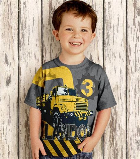 Boys Construction Shirt Personalized Toddler Birthday Dump Truck