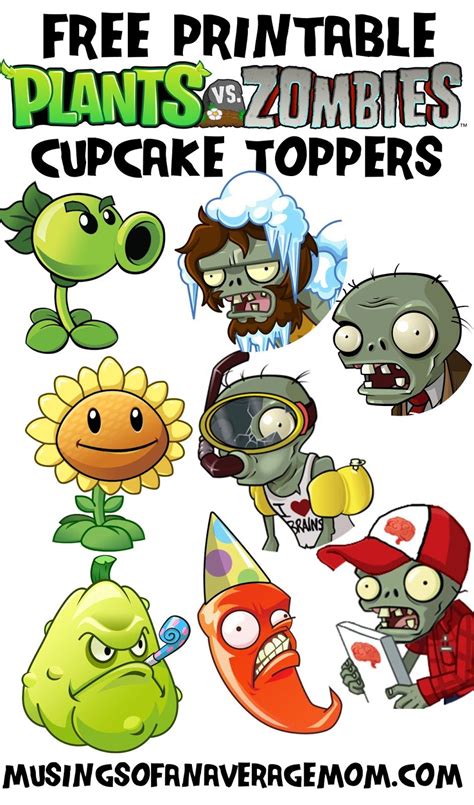 Plants Vs Zombies Cupcake Toppers In 2020 With Images Zombie