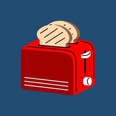 Premium Vector Toaster With Breads Flat Vector Illustration