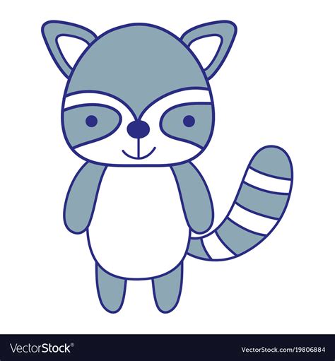 Full Color Cute And Happy Raccoon Wild Animal Vector Image