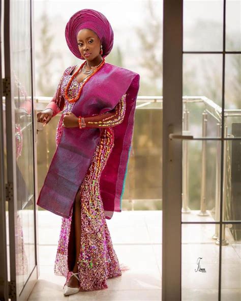 Pink Sequins Dress Nigeria Bride Yoruba Fashion Women Etsy