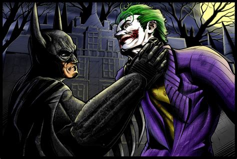 Batman And Joker Illustration Hd Wallpaper Wallpaper Flare