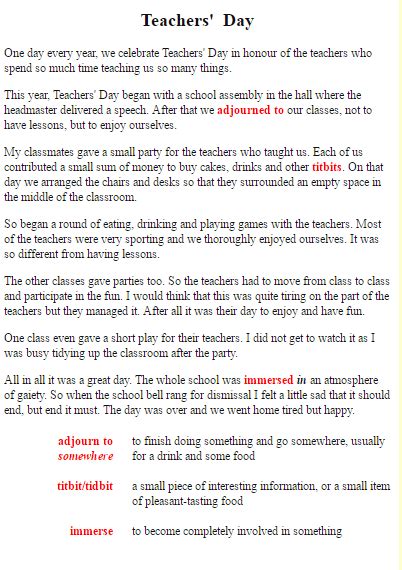 National day is celebrated e ery year in malaysia on the 31st of august to co!!e!orate the !o!entous occasion hen the #ederation of malaya achie ed inde$endence fro! (Teacher's Day) Short Essay in Simple English | Honey ...