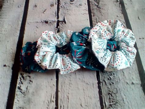 Floral Hair Scrunchies Set Of Two Etsy Scrunchie Hairstyles