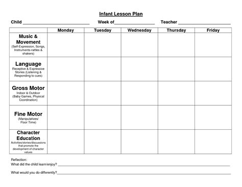 Provider Sample Lesson Plan Template | Daycare lesson plans, Curriculum lesson plans, Preschool ...