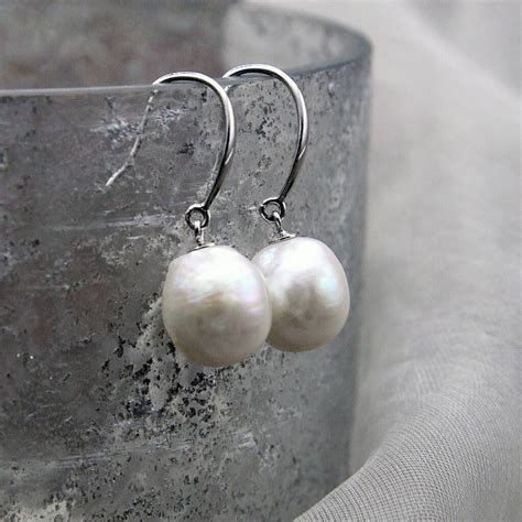 Baroque Pearl Sterling Silver Hook Earrings By Very Beryl