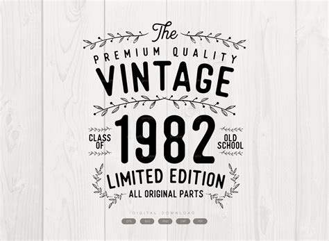 1982 Birthday Vintage Logo SVG. 39th. Birthday Premium Quality | Etsy