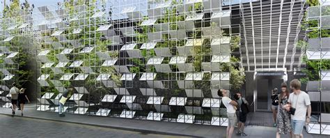 Modular Façade Wraps Around Building And Trees