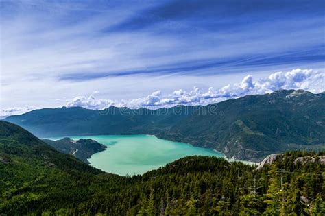 The Teal Ocean Meets The Mountains Squamish Bc Canada Stock Image