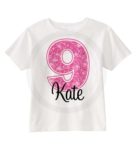 9th birthday shirt for 9 year old girl personalized pink number ninth things very special