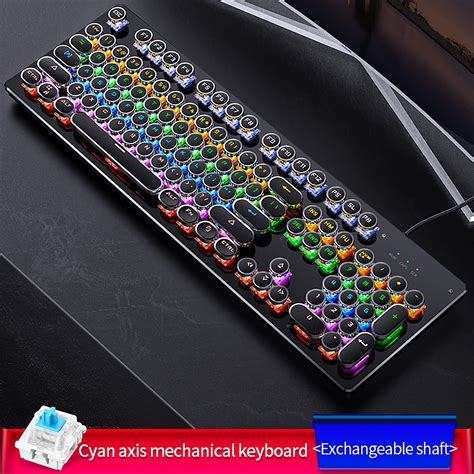 Basaltech Mechanical Light Up Keyboard With Led Backlit Typewriter