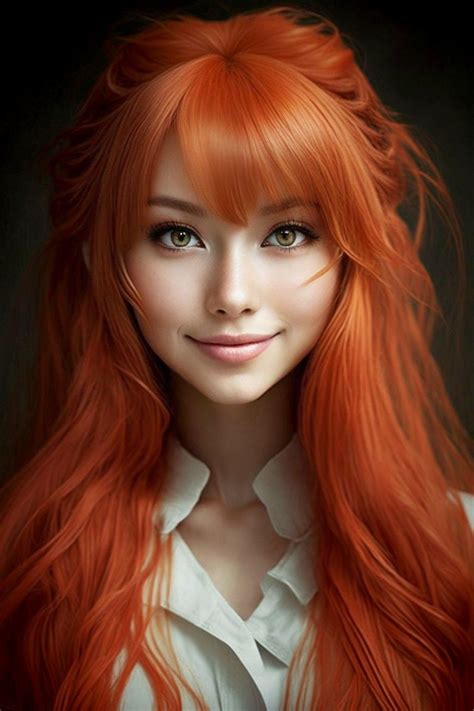 Beautiful Asian Girl Beautiful Red Hair Beautiful Redhead Beautiful Asian Female Portrait