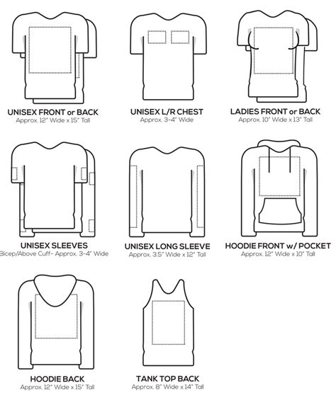 T shirt logo placement guide