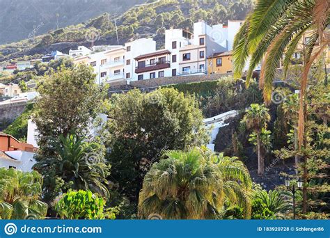 Garachico Townscape Hill Panorama On Canary Island Tenerife Spain