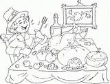Feast Coloring Pilgrim Thanksgiving Pilgrims Printable sketch template