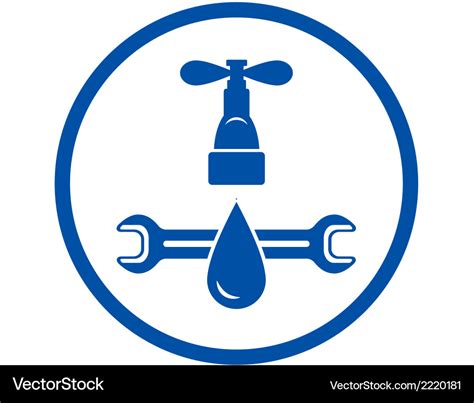 Round Icon Of Plumbing Service Royalty Free Vector Image