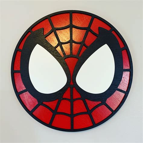 3d Round Spider Man Sign Etsy