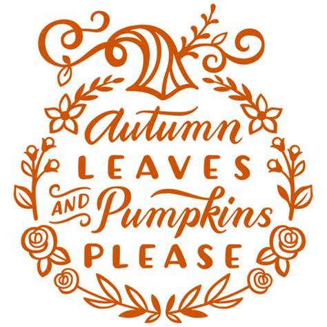 Autumn Leaves And Pumpkins Please SVG DXF Cutting Machine Laser