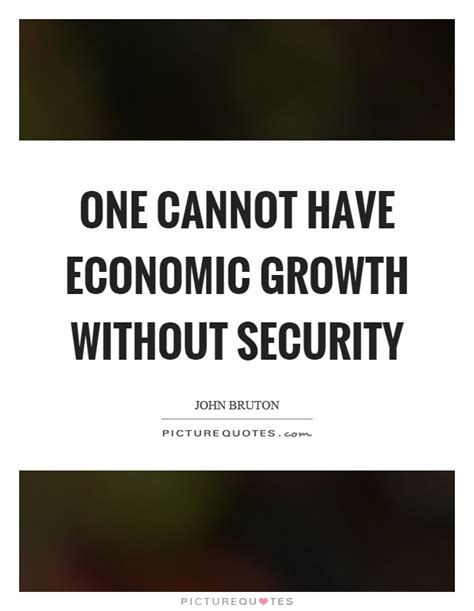 One Cannot Have Economic Growth Without Security Picture Quotes
