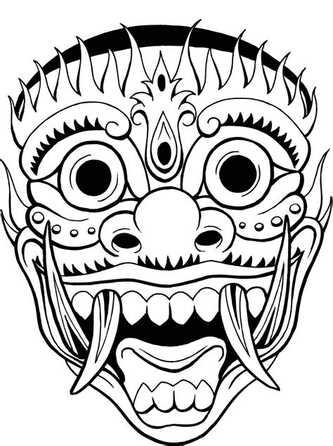 How to draw a balinese mask, bali mask, step by step, drawing guide, by dawn. Oni Mask Drawing | Free download on ClipArtMag