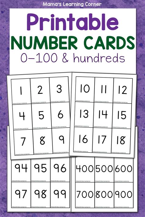 Number Cards Number Cards 1 100 Free Printable Number