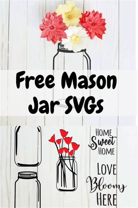 Free Mason Jar Svg Printable Template Files