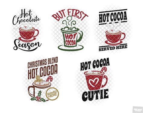 Hot Chocolate SVG Cocoa Bar Christmas Bundle with PNG, DXF, EPS