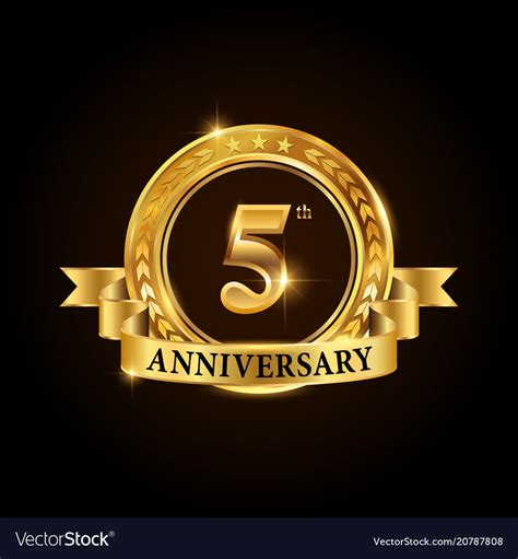 I have managed to get 19 ibles and slideshows. 5 years anniversary celebration logotype Vector Image