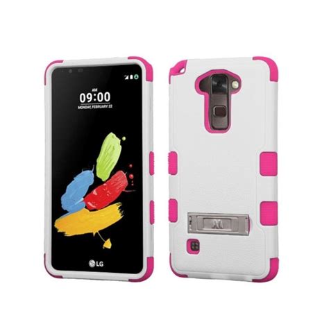 Insten Hard Dual Layer Rubber Coated Silicone Cover Case Wstand For Lg