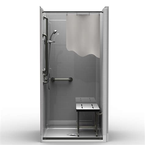 ADA Transfer Shower - Four Piece 40x38 - Subway Tile Look | Handicap Accessible Showers | ADA ...