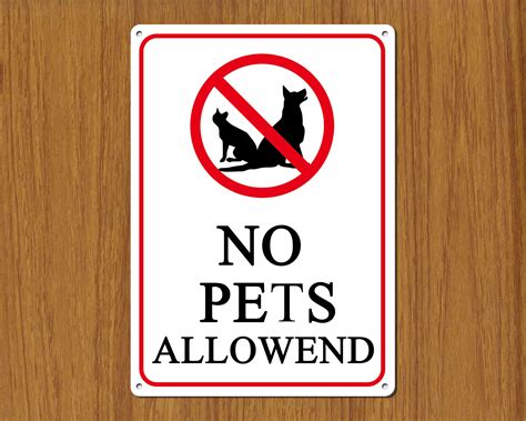 Warning No Pets Allowed Sign Easy Mounting Rust Freefade Etsy
