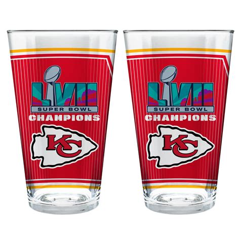 Officially Licensed Nfl Chiefs Super Bowl Champs 16 Oz Pint Glass 2pk