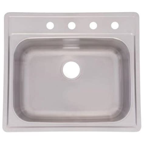 Franke stainless steel bathroom sinks. FrankeUSA Top Mount Stainless Steel 25 in. 4-Hole Single ...