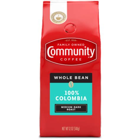 Community Coffee 100 Colombia Medium Dark Roast Whole Bean Coffee 12 Oz Ralphs