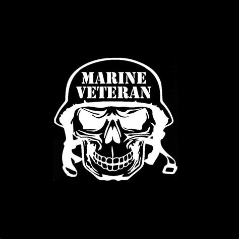 Marine Veteran Skull Military Window Decal Stickers Custom Sticker
