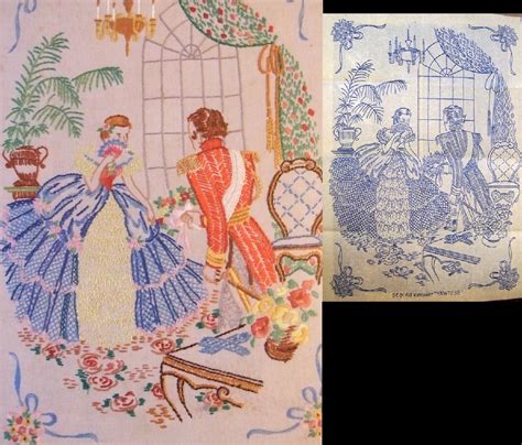 Crinoline Lady Invintation To The Waltz 16x13 Embroidery Pattern 1636 Hand Embroidery Patterns
