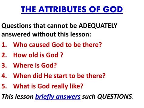 Ppt The Attributes Of God Powerpoint Presentation Free Download Id