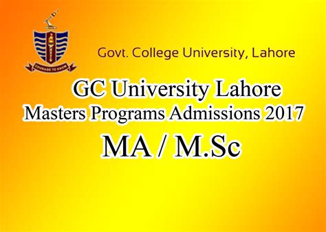 GCU Lahore Masters (MA/M.Sc) Admissions 2024 | WebStudy