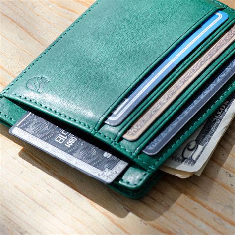 Minimalist Rfid Protection Wallet Saffiano Green Axess Wallets