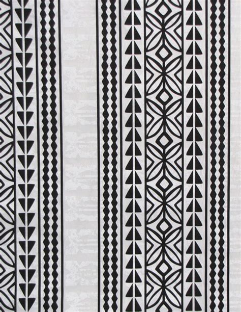 Hawaiian Tapa Quilt Patterns Leaf Geometric Triangle Panels Black White