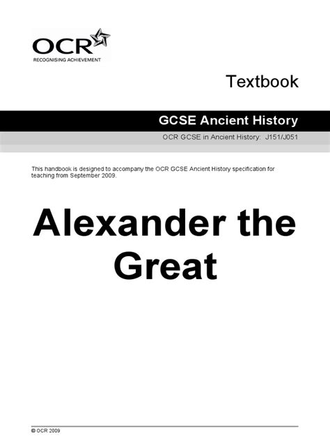 Textbook Gcse Ancient History Alexander 4 Pdf Alexander The Great