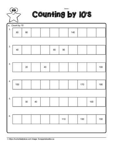 Count By 10 Worksheets
